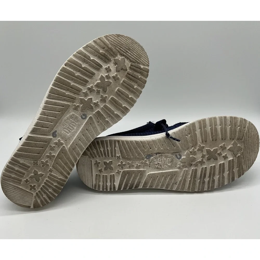 Hey Dude Shoes Men's Sz‎ 8 Navy Wally Sport Mesh Slip On Loafers Casual